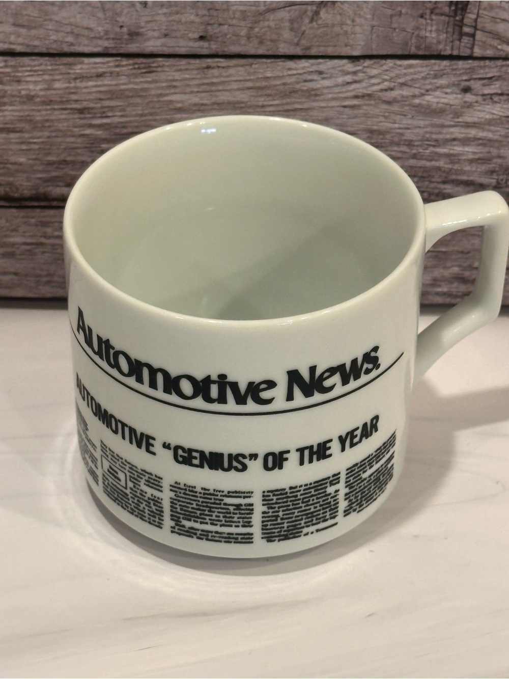Automotive News "Genius of the Year" Saturn Project Mock Newspaper Mug - Vintage